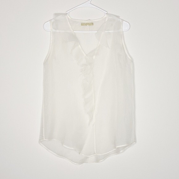 Pip-Squeak Chapeau Off-white Sheer Tank Top Blouse Size Large - Picture 1 of 6